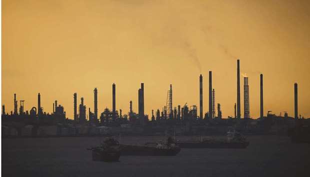 Shellu2019s Pulau Bukom oil refinery in Singapore (file). Shell is a key fuel supplier in Asia and the drop in exports has tightened supplies and propelled margins for refiners in the region back to pre-pandemic levels in recent months.