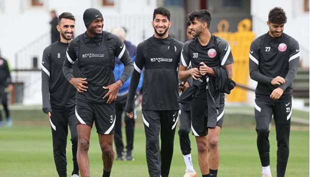 Qatar squad at a training session in Marbella, Spain.