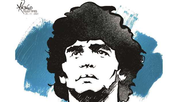 Diego Maradona (Illustration by Reynold/Gulf Times)