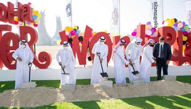 The prime minister laid the foundation stone for the Doha Winter Wonderland project, Monday