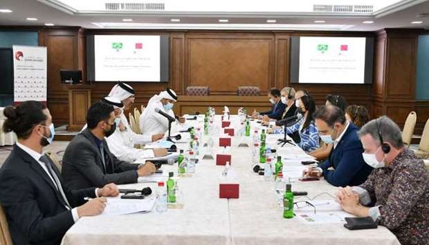Qatar Chamber officials and their Brazilian counterparts during a meeting held in Doha