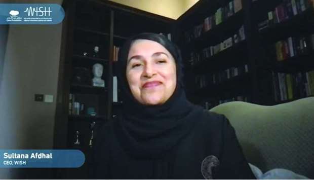 Sultana Afdhal speaking at the event