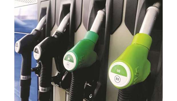 (File photo) Fuel nozzles with new European labels to standardise pumps in the EU zone are seen at a petrol station in Madrid, Spain. (Reuters)