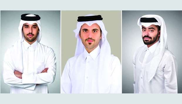 Photos of Dindone POS programme co-founders Jassim al-Sulaiti and Jabr bin Khaled al-Sulaiti, and Hassan al-Emadi, senior director, ICT Product Development at Ooredoo.