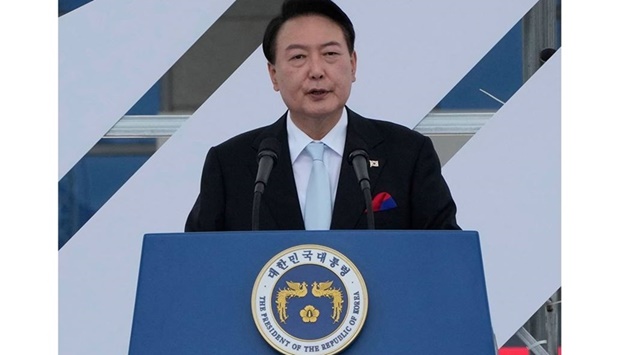 South Korean President Yoon Suk-yeol condemned North Korea's latest barrage of missile launches, one of them close to South Korean waters, as a de facto violation of the South's territory.