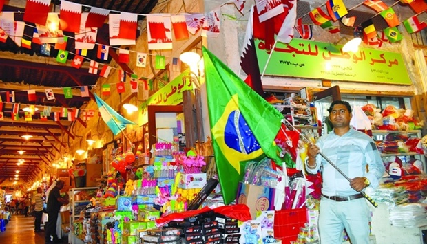 High demand for football-related items at shops in Souq Waqif and elsewhere. PICTURES: Thajudheen and Joey Aguilar