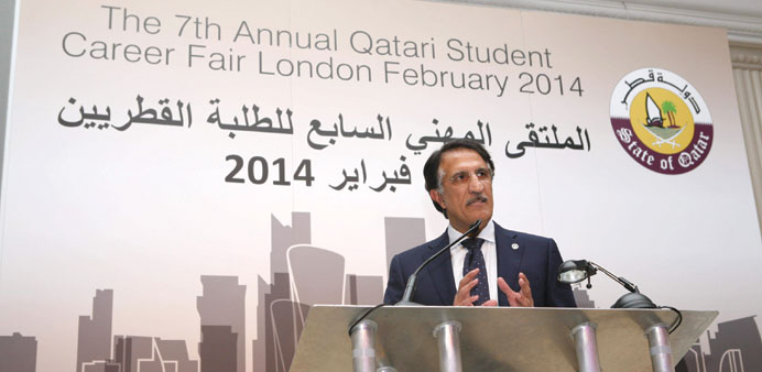 Ooredoo Chairman Sheikh Abdullah bin Mohammed bin Saud al-Thani at UK Career Fair 2014
