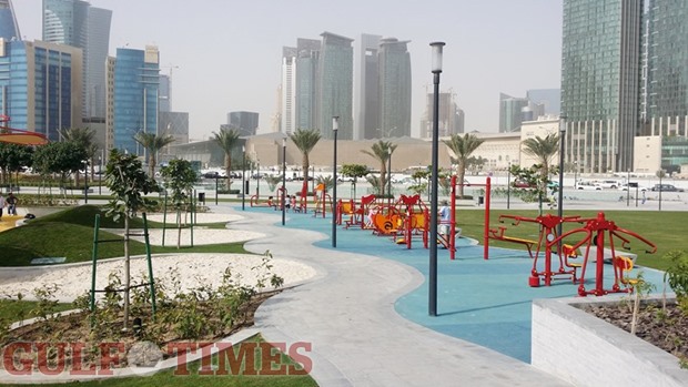 The new park has a number of fitness machines for all ages.
