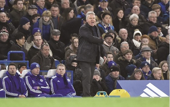 File picture of Chelsea manager Guus Hiddink during his teamu2019s match against West Bromwich Albion in the Barclays Premier League at Stamford Bridge.