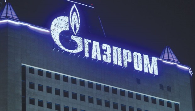 An OAO Gazprom logo is seen on display at the companyu2019s headquarters in Moscow. Gazprom boosted shipments to Germany by 17% in 2015, the company said.