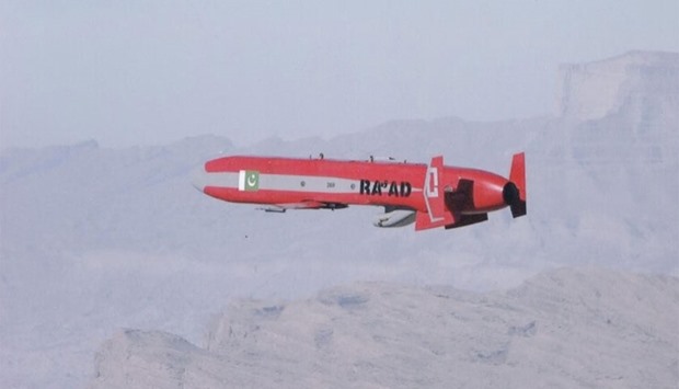 ,Ra'ad air-launched cruise missile is equipped with highly advanced guidance and navigation system that ensures engagement of targets with pin point accuracy,, says Pak military