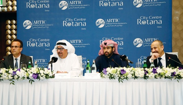 Al Rayyan Tourism Investment Company (Artic) vice chairman Sheikh Mohammed bin Faisal al-Thani and other officials announcing the hotelu2019s opening. PICTURE: Jayaram