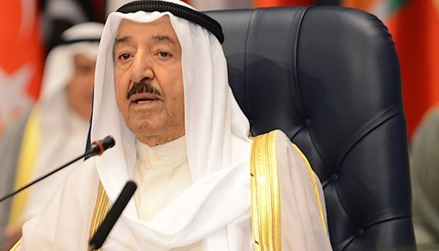 Kuwait's Emir Sheikh Sabah al-Ahmad al-Sabah says the sharp drop in oil revenues has resulted in a huge budget deficit.