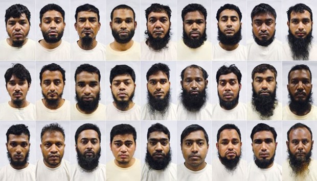 The 27 Bangladeshi nationals arrested in Singapore under the Internal Security Act.