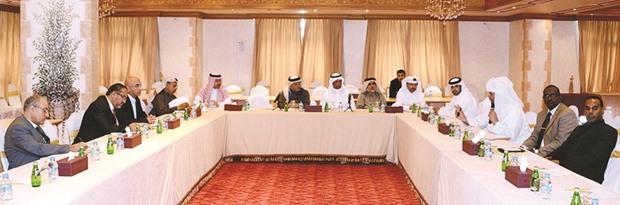 Committee members during a meeting at Qatar Chamber.