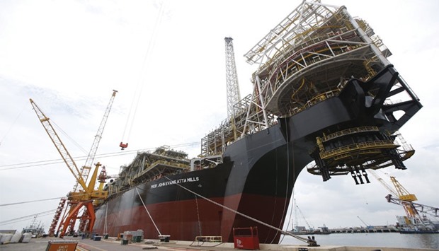 A view of Tullow Oilu2019s floating production, storage and offloading vessel John Evans Atta Mills. The 340-metre-long vessel was converted in Singapore from a Very Large Crude Carrier (VLCC) super-tanker, and is expected to set sail to Ghana.