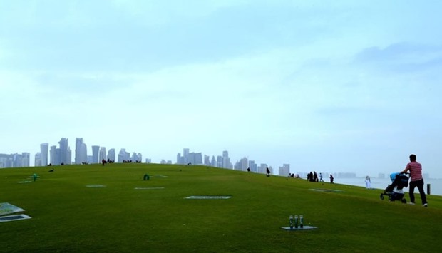 People picnicking on the Corniche on Saturday. Picture: Jayan Orma