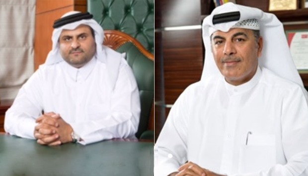 Woqod chairman Sheikh Saoud bin Abdulrahman al-Thani (L), Woqod CEO Ibrahim Jaham al-Kuwari