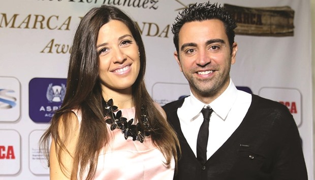 Xavi Hernandez with his wife