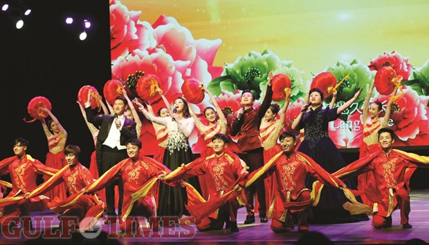 Singers and dancers enthral the audience at the official opening ceremony of Qatar-China 2016 Year of Culture yesterday. PICTURES: Jayaram