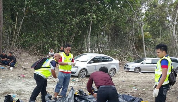 Police had launched a search for survivors and any more victims, after 13 bodies washed up on a beach Johor