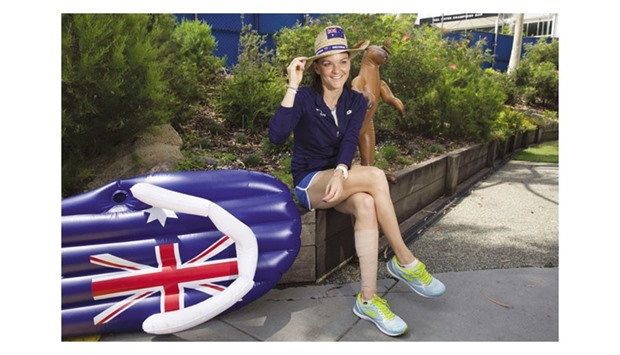 Polandu2019s Agnieszka Radwanska poses during Australia Day in Melbourne. (AFP)