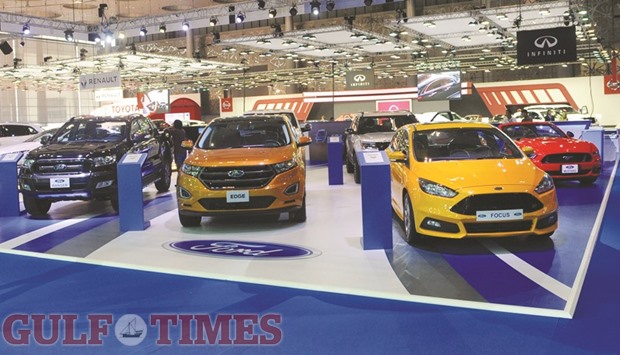 A range of Ford vehicles displayed at the Qatar Motor Show 2016 yesterday. PICTURE: Shemeer Rasheed