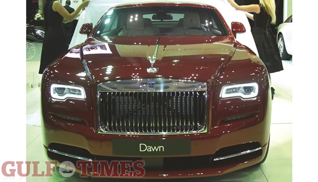 The unveiling of the Rolls-Royce Dawn at the Qatar Motor Show 2016 yesterday. PICTURE: Noushad Thekkayil