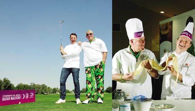 Maverick American golfer John Daly (right) with English celebrity chef Theo Randall