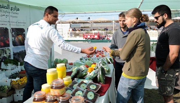 Organic products on display at the festival