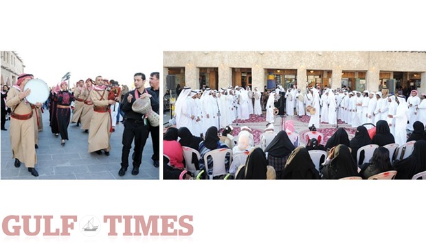 Musicians and dancers perform at the Souq Waqif Spring Festival in Doha.