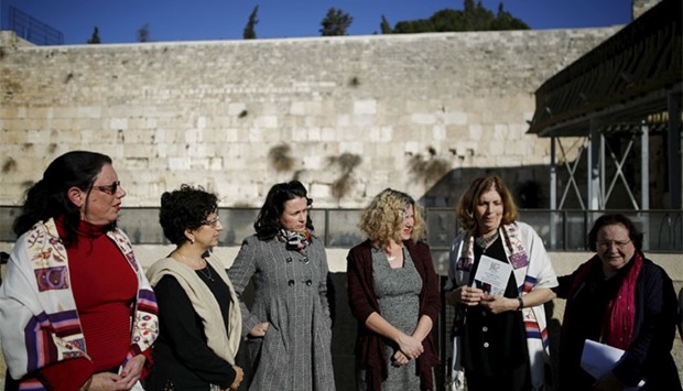 Members of activist group ,Women of the Wall, speak to the media following the Israeli government's approval to create a mixed-sex prayer plaza near Jerusalem's Western Wall to accommodate Jews who contest Orthodox curbs on worship by women at the site, in Jerusalem's Old City. Reuters
