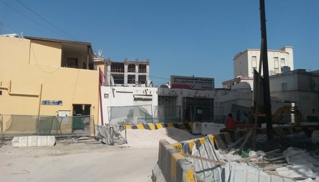 One of the groceries affected by the road works in and around Doha