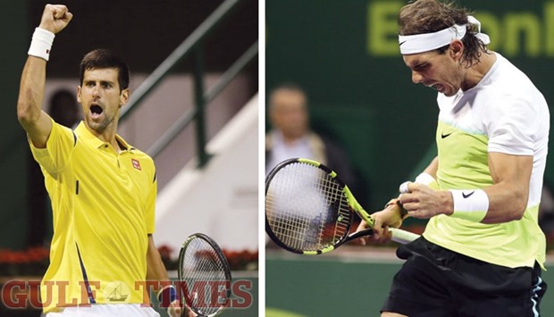 Serbiau2019s Novak Djokovic (left) and Spainu2019s Rafael Nadal (right) beat Tomas Berdych and Illya Marchenko in their respective semi-final matches yesterday. PICTURES: Jayan Orma