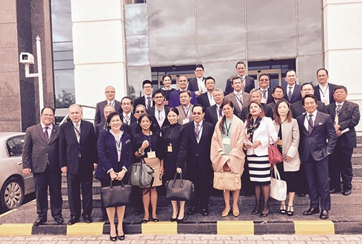 Santos with members of the Philippine Qatar Trade Initiative (PhlQat) during a recent visit to the Qatar Chamber.