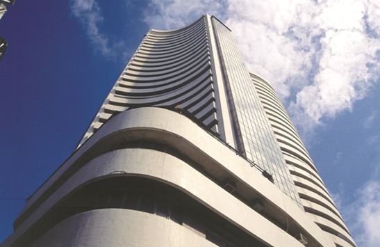 A view of the Bombay Stock Exchange. Indian shares rose for the first time in three days, led by metal producers and auto companies, sending the benchmark Sensex close to its 200-day moving average.