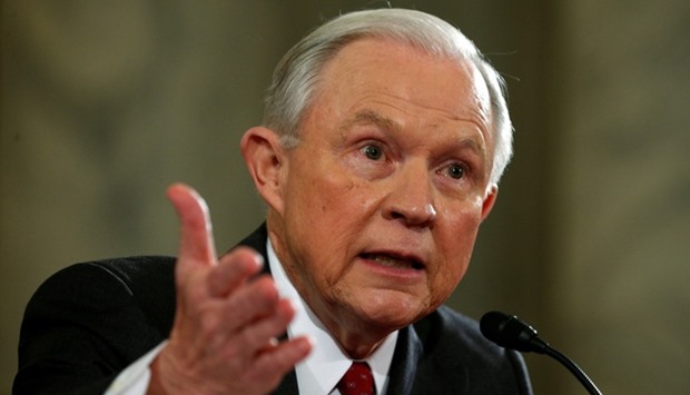 US Sen. Jeff Sessions  testifies at a Senate Judiciary Committee confirmation hearing for Sessions to become US attorney general on Capitol Hill in Washington.