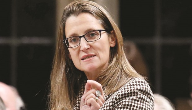 Freeland: banned from Russia.