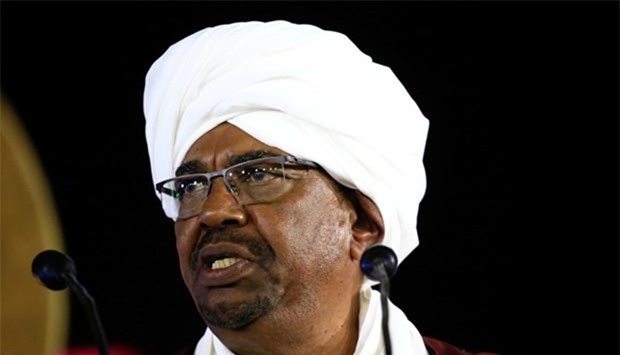 Sudan's President Omar al-Bashir addresses the nation during the country's 61st independence day, at the presidential palace in Khartoum on Saturday.