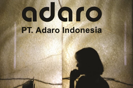 A logo of PT Adaro Indonesia is seen at its office in Jakarta. Adaro shares surged 228% last year, almost three times as much as the equities of AirAsia, which had the second largest rally on the MSCI South East Asia Index.