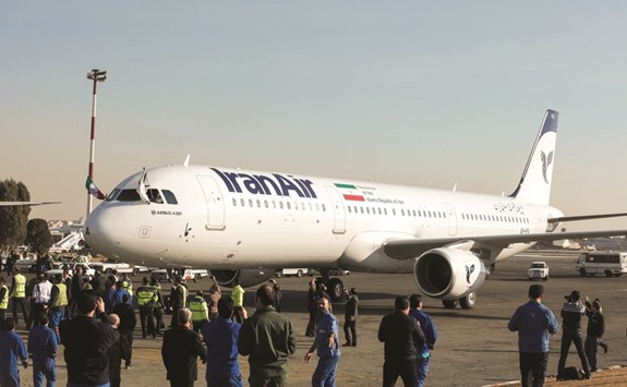 An Airbus A321 airliner arrives at the Mehrabad international airport during the delivery of the first batch of planes to the Iranian state carrier IranAir in Tehran yesterday. Analysts say IranAir flies one of the worldu2019s oldest fleets.