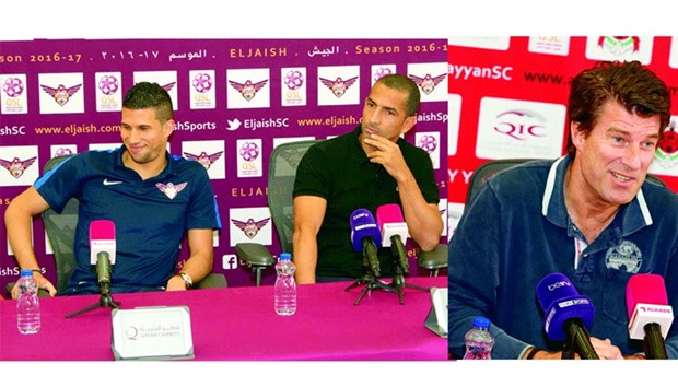 El Jaish coach Sabri Lamouchi talks to the media ahead of his teamu2019s match against Al Khor. RIGHT: Al Rayyan manager Michael Laudrup.
