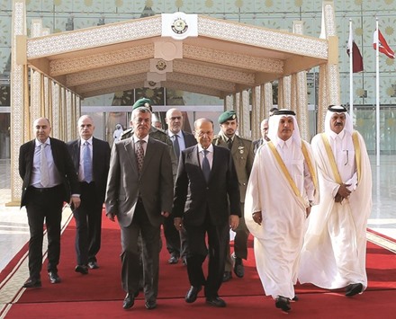Lebanese President General Michel Aoun left Doha yesterday, wrapping up a two-day official visit to Qatar. The Lebanese president and his accompanying delegation were seen off at Hamad International Airport by HE the Minister of Finance Ali Sherif al-Emadi, Qataru2019s ambassador to Lebanon Ali bin Hamad al-Marri and Lebanonu2019s ambassador to Qatar Hassan Qassim Najem.