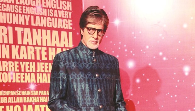 A wax statue of actor Amitabh Bachchan is put on display during a press conference yesterday to announce the launch of Madame Tussauds in New Delhi.