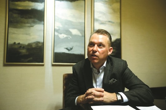 Andreas Schaaf, China head of General Motoru2019s Cadillac premium brand, attends a Reuters interview in Beijing yesterday.