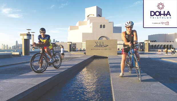 The course involves a swim around MIAu2019s bay, cycle along a closed Corniche circuit and run inside the verdant MIA Park.
