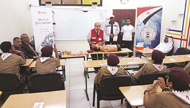 First-aid workshop for a scout group of the Egyptian Language School.