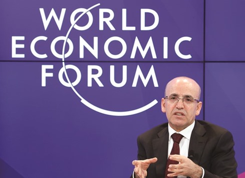 Mehmet Simsek, Deputy Prime Minister of Turkey attends the World Economic Forum (WEF) annual meeting in Davos yesterday.