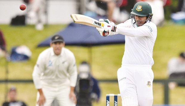 Bangladeshu2019s Soumya Sarkar bats during Day One of the second Test against New Zealand at Hagley Park Oval in Christchurch yesterday. (AFP)