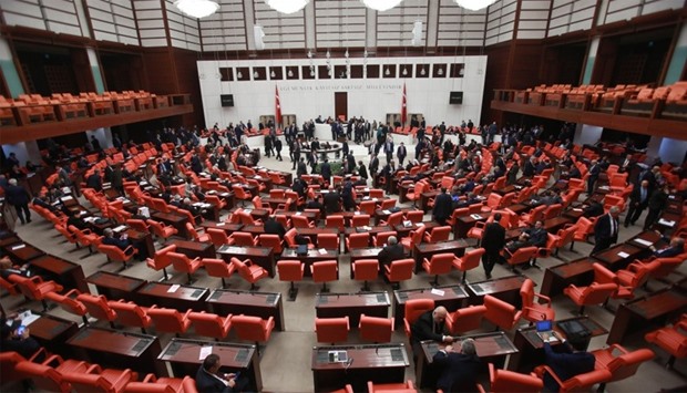 Lawmakers at the Turkish parliament in Ankara